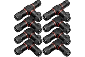 YERFKAN Cable Connector, Waterproof 3 Pin, Underground Cable Connector, Waterproof Cable Sleeve, IP68, Terminal Strip, Cable Sleeve, 3-Way Junction Box, Outdoor, Diameter 3-12 mm, for Outdoor (Pack of 8)