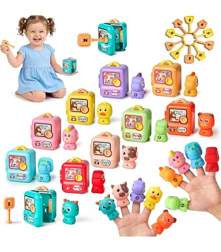 Funmo Giochi in Legno,Giochi Montessori 2 Anni,Giochi Legno Montessori,Giochi Educativi Costruzioni per Bambini con Bottoni,Giocattoli Robot da Costruzione(Adatto A Partire da 12 Mesi