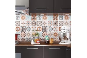 Livelynine Vinilo Pared Cocina Azulejos Rollos de Vinilos Para Mueble 40CMx5M Vinilo Adhesivo Pared Cocina Baño Lavable Papel Adhesivo para Muebles Armarios Vinilos Cocinas Azulejos Papel Pintado