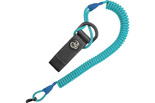 Ganzoo spiralkabel nyckelring elastisk med karbinhake, säkerhetsnodd med paracord-kappa, nyckelband, stretch fångstrem, RSG-hållare för polis, federalväg, utrustningssäkring