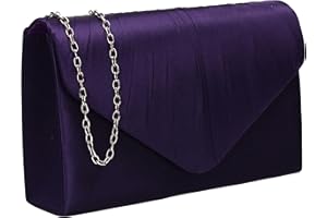 SwankySwans Chantel Womens Satin Party Prom Wedding Evening Clutch Bag Purse