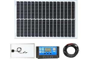 LOWENERGIE 50W Mono Solar Panel Battery Charging Kit with Charger Controller for Caravans, Motorhomes, Boats & Any Flat Surface. K1