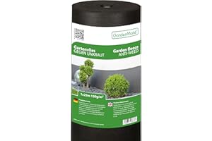 GardenMate – włóknina ogrodowa premium w rolce 1 m x 25 m, 150 g/m² – odporna na rozrywanie agrowłóknina na chwasty – wysoka stabilizacja UV – przepuszczająca wodę – 1 m x 25 m = 25 m²