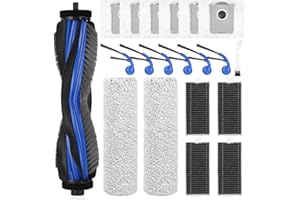 Tixexo Accessoires de Rechange pour Ecovacs Deebot T80 Omni Aspirateur, 1 Brosse Principale, 2 Brosse à Rouleau, 4 Filtres, 6 Brosses Latérales, 6 Sacs à Poussière et 1 Brosse de Nettoyage