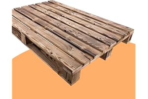 VINTAGE MÖBEL 24 GMBH Geflammte Holzpalette / Palette flammbiert aus Holz - Einwegpalette Tauschpalette Upcycling Palettentisch 120x60x12,5cm