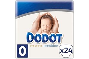 Dodot Sensitive - Pañales para recién nacido, talla 0 (hasta 3 kg), 2 packs de 24, 48 pañales