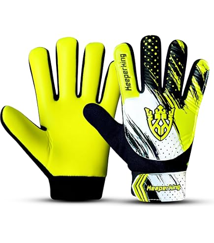 EK Basic Fury Guanti Portiere Calcio - Lattice 3+3 Mm, Protezioni Dita, Bambino E Adulto