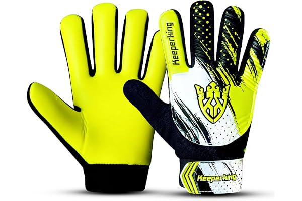 Keeperking Clawxen Gants de Gardien de But pour Enfants, garçons et Filles, Gants de Football Junior, Gants de Football pour garçons, Gants de Gardien de But, Tailles 3-7