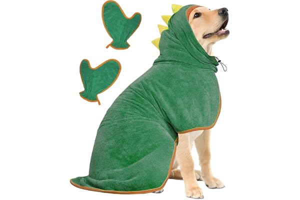 Bibykivn Serviette à Séchage Rapide pour Animaux, Peignoir pour Chien en Microfibre, Peignoir pour Chien Absorbant, Absorbant Manteau pour Animaux, pour Séchage Après Baignade Bain (Vert, XL)