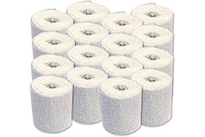 POP ROC Plaster of Paris Bandages 8cm x 3m Rolls – Pack of 16 Quick Setting Modroc Modelling Sculpting Strips – by Essential Arts