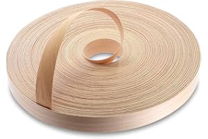 WoodPress® 22 mm Bois de Hêtre Véritable Bande de Chant en Placage Préencollé – Rouleau de 50 m – Application à Repasser