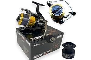 LIDSTERS FISHING SUPPLIES Lidsters 7 + 1 BB TIGER 8700 FIXED LARGE SEA FISHING BEACH PIER REEL 30LB LINE