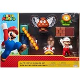 SUPER MARIO S&uuml;per Mario Nitendo Lav Kalesi'ne 2,5 " Şekil Diorama Set Play i&ccedil;erir: Fireballs, Block & Yangın &Ccedil;i&ccedil;ek Spinning Y