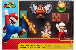 Super Mario 5er Figuren Set Lava Castle Diorama, 6,5 cm