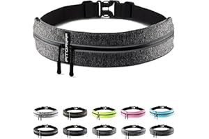 Fitgriff Pasek do biegania na telefon komórkowy – torba do biegania, torba do biegania, uprawiania sportu, fitnessu – pasuje do wszystkich smartfonów (szary, obwód brzucha 62-90 cm)