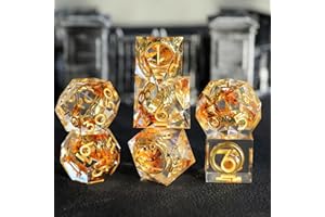 ELIFEL Lord of The Rings DND Dice Set 7pcs D4 D6 D8 D10 D12 D20 D% Polyhedral Handmade Resin D&D Dice for Dungeons and Dragons Pathfinder Roll Playing Table Games RPG MTG Games with Gift Box