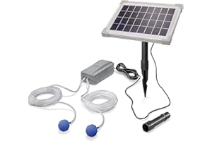 Solar Teichbelüfter Professional - 5W Solarmodul 200 l/h Luft - extragroßes Solarmodul für beste Funktion - Gartenteich Belüftung Sauerstoffpumpe Teich Luftpumpe Teichpumpe esotec pro 101844