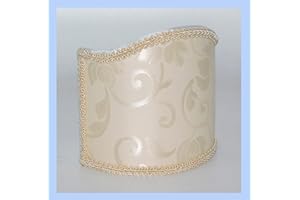 Paolo Rossi Paralume mezzo tondo ventola vela damascato avorio con rifinitura - produzione propria -. made in Italy (cm 25)