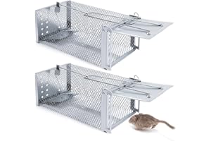 VOTUKU Trappola per topi vivi,Trappola per topi Premium XXL Trappola per cibo per topi altamente sensibile,Trappola adatta agli animali e riutilizzabile,Adatta per Magazzino da giardino (Conf da 2)