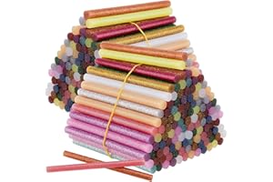 MOUYAT 210 Pcs Hot Glue Sticks, 7mm x 100mm Coloured Hot Melt Glue Sticks for Glue Gun, Fast-Drying Mini Glue Gun Sticks for DIY, Crafts, and Home Repairs, 15 Colours