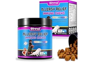 UOCASI Inmunoterapia De Picazón Para Perros, Tabletas Masticables Inmunológicas De Alivio De Alergias Para Perros Que(150 Tabletas), Antipruritis Y Puntos Calientes, Lamentos, Arañazos, Alergias Estacionales