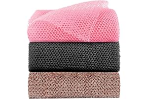 TYRZOL 3pcs Sponge Bath, Exfoliating Net, Beauty Skin Wash Towel Net Cloth Nylon Back Scrubbers Shower Body Cleaning Spa Massage Bath Towel Back Scrubber