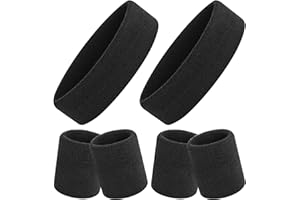 ONUPGO Lot de 6 Bandeaux Anti-Transpiration - Pour Femme, Homme, Fille, Garçon - Entraînement de Gym et Yoga - Bracelets de Sport Super Confortables