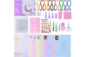 YURROAD Paper Quilling Kit for Beginner with 18 Kinds of Quilling Tools Quilling Paper 5mm Quilling Template Board Dome 3D Mould Slotted Paper Quilling Crimper Quilling Paper Strips Set
