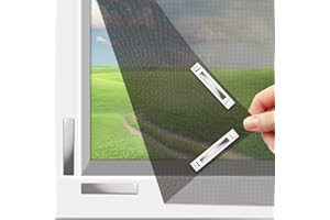 4BAOHUI Moustiquaire pour Fenêtre avec Fixation Magnétique, Moustiquaire Découpable Jusqu'à 150 x 130 cm, Moustiquaire pour Fenêtre avec 12 Aimants Puissants, Moustiquaire Fenetre sans Percage