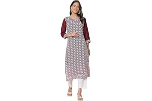 VredeVogel Damen Georgette Chikankari bestickt gerade Kurta