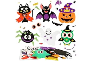 LALIEFFACELY 12 Kits Bricolage Enfant Decoration Automne, Activités Automne Enfant, DIY Araignée Chauve Souris Hibou Citrouille Fantôme Chat Decoration Automne pour Loisir Créatif Fête Jeux Groupe Automne (Multi)