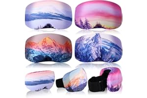 CIVANER 4 Pieces Ski Snowboard Goggle Cover Sleeve, Goggle Cover Microfiber Protective Lens Scratch Dust Protection for Travel Apres