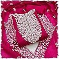Y2Y Women's Heavy Cotton Embroidery Work Unstitched Salwar Suit Dress Material With Chanderi Work Dupatta (Free Size_Multi Color)