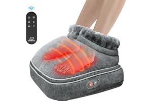 Snailax Shiatsu fotmassör, uppvärmd fotvärmare, storlek EU 48 | 3 lägen, 2 intensitet, fjärrkontroll, 15/30 min timer, maskin