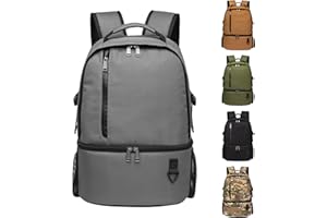 TUGUAN Insulated Cooler Backpack 38 Cans 28L Leakproof Cool Bag Rucksack Double Deck Thermal Picnic Backpack Coolers Compartment for Lunch, Beach, Camping, Grey