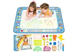 Smyidel Wasser Doodle Matte 100x75 cm,Aqua Magic Wasser Doodle Matte, Zeichenmatte Aquarell Schreiben Malen Doodle Board für Kinder Kleinkind Mess-Free Lernspielzeug Geschenk