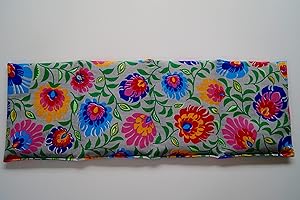 TITSCH Körnerkissen Weizen 4-Kammern 50cmx17cm Blumen grau/bunt