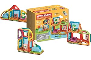 Magformers Cube House Frog 20-Piece Magnetic Construction Toy. STEM Set With Magnetic Shapes And Accessories. Makes Different Houses From Magnetic Tiles..