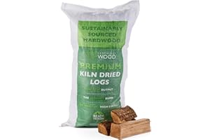 Certainly Wood Premium Kiln Dried Hardwood Logs, 60 Litre Boot Bag, 18kg, Woodsure Approved, 22-24cm Length (1 Boot Bag)