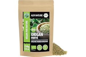 Alpi Nature Origan Séché BIO 250g, Origan bio Frotté pour la Cuisine, les Pâtes et la Pizza