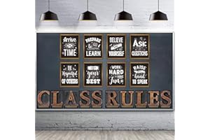 DUAIAI Classroom Decorations, 18 Pieces Bulletin Board Class Rules Posters for Classroom Decor, Inspirational Motivational Poster Quote Sign for School Teacher Supplies