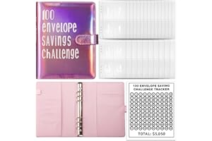 ‎YJWZ YJWZ 100 Umschläge Spar Challenge,Budget Planner Deutsch,A5 Geld Sparen Umschläge,Budget Binder Einfache und Unterhaltsame Möglichkeit zu Sparen 5050 €,Sparbuch für Geld Sparen Challenge