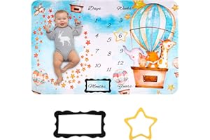 HALOVIE Coperta Mesi Neonato Coperta Milestone in Flanella per Foto Sfondo Fotografia Neonato Regalo per Baby Shower 150 x 100 cm