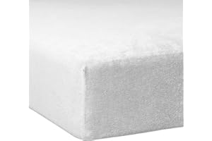 ‎TRAUMSCHLAF TRAUMSCHLAF weiches, elastisches Flausch Biber Boxspring Matratzen Spannbettlaken mit Rundumgummi, Größen 90x190 cm - 100x200 cm, Weiss