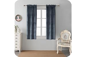 GIRASOLE HOME Coppia Tende Adelaide Morbide Oscuranti Termiche in Velluto 2 Pannelli da 55x150cm con Tasca, Grigio