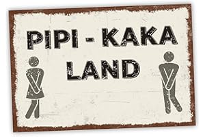 SOOBSOO Pipi Kaka Land Toilette Schild lustige Geschenk Idee - 20x30cm aus stabiler Hartschaumplatte in 3mm Stärke - Bester Freund Sauf Bier Kumpels Deko Trinkspiele