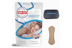 BREATHY 120 Nasenpflaster schnarchen Schnarchstopper neuer Shape inkl. Reisebox (anti schnarch Nasenpflaster besser Atmen) nose Strips gegen Schnarchen Nasenstrips (120-Braun)