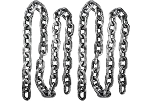 AOFOX Catene di plastica di Halloween, 2 Pezzi 180cm in plastica Nera e Argento Grande Catena di Collegamento per Halloween Party Cosplay Decorazione