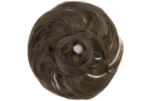 CAISHA by PRETTYSHOP Posticcio Capelli Elastici Acconciature Da Sposa Voluminoso Leggero Ondulato Chignon Marrone Medio G7B