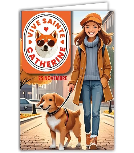 Carte Sainte Catherine 25 Novembre - Format 12x17 Cm, Illustration Mode, Avec Enveloppe
